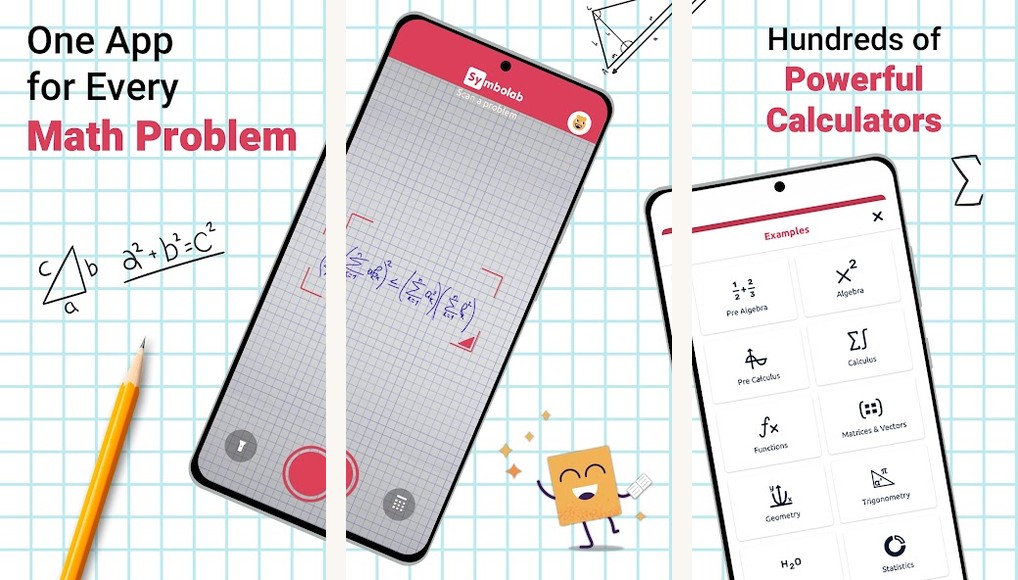 Symbolab app screenshots on Android