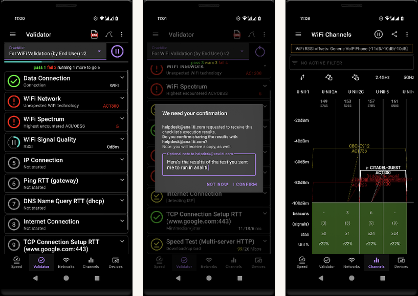 analiti app screenshots on Android