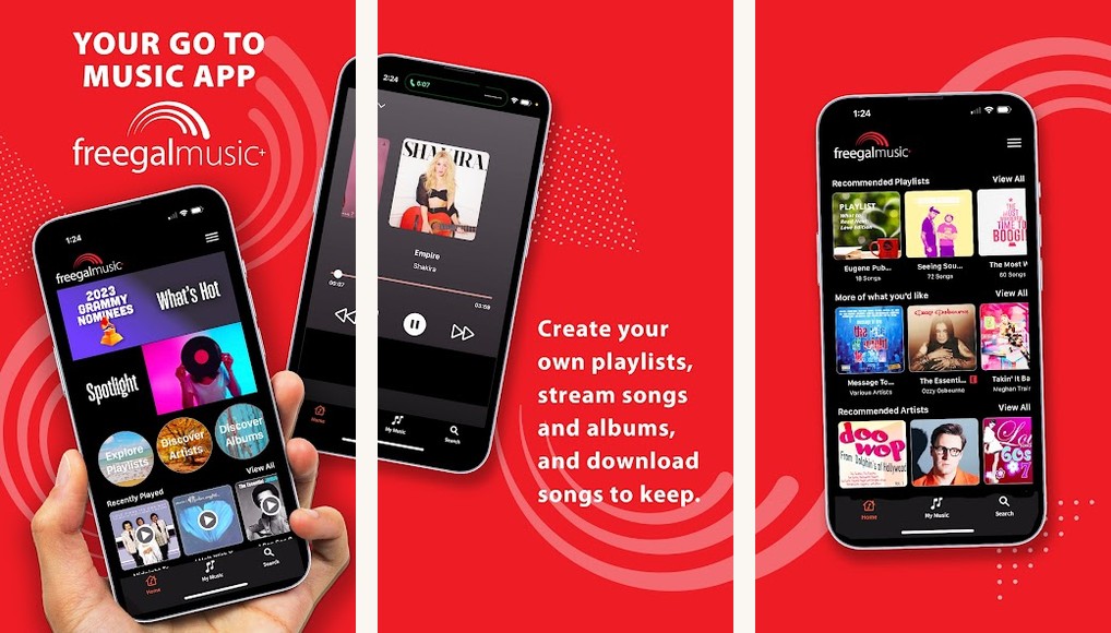 Freegal Music app screenshots on Android