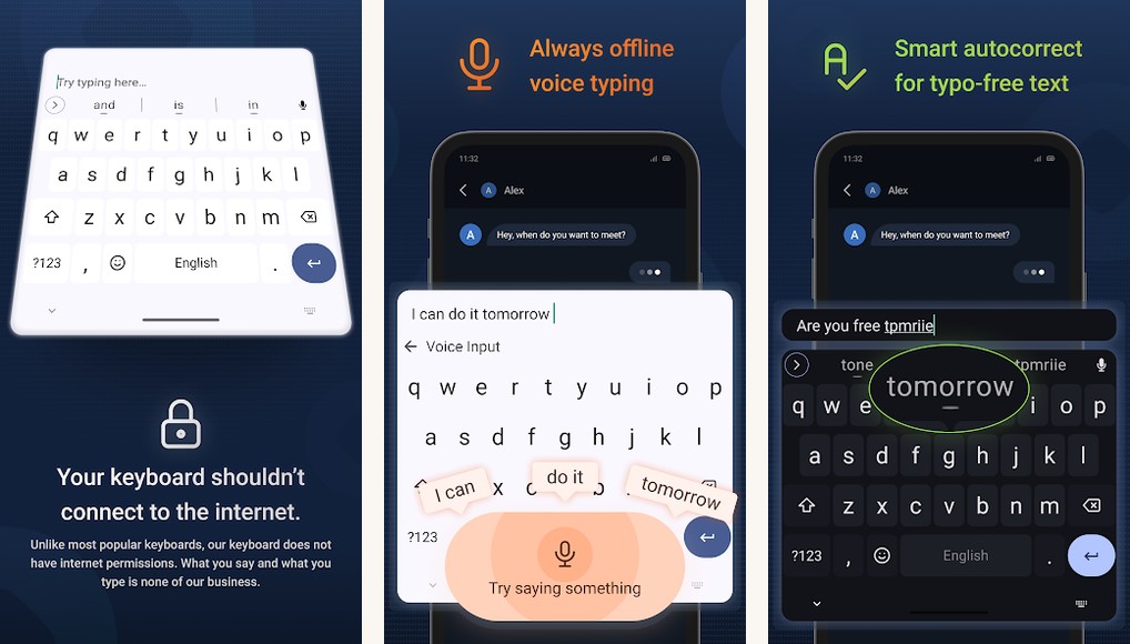 FUTO Keyboard app screenshots on Android