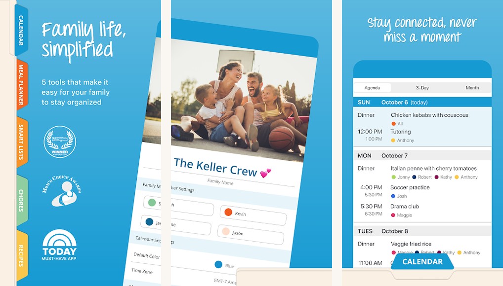Cozi Family Organizer app screenshots on Android