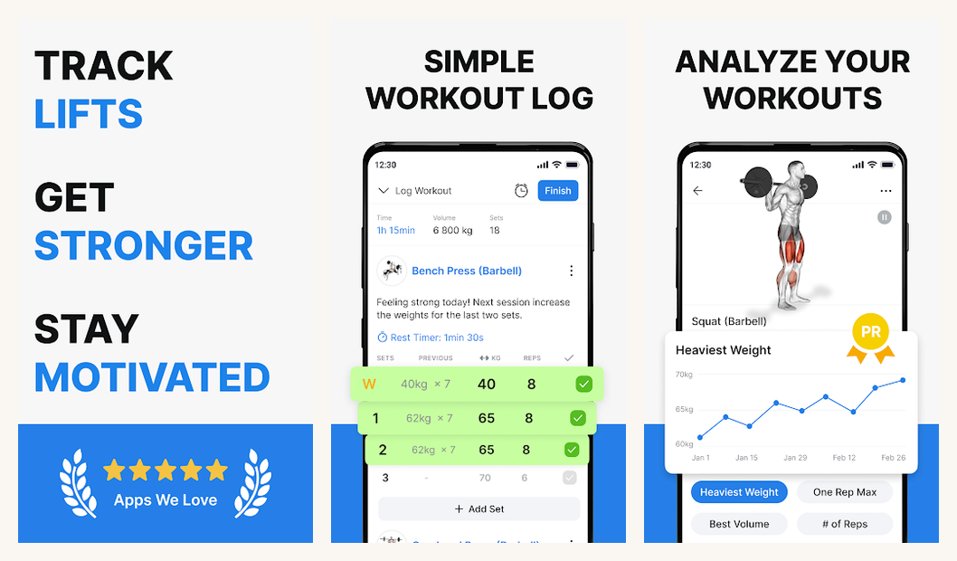 Hevy free lifting tracker on Android