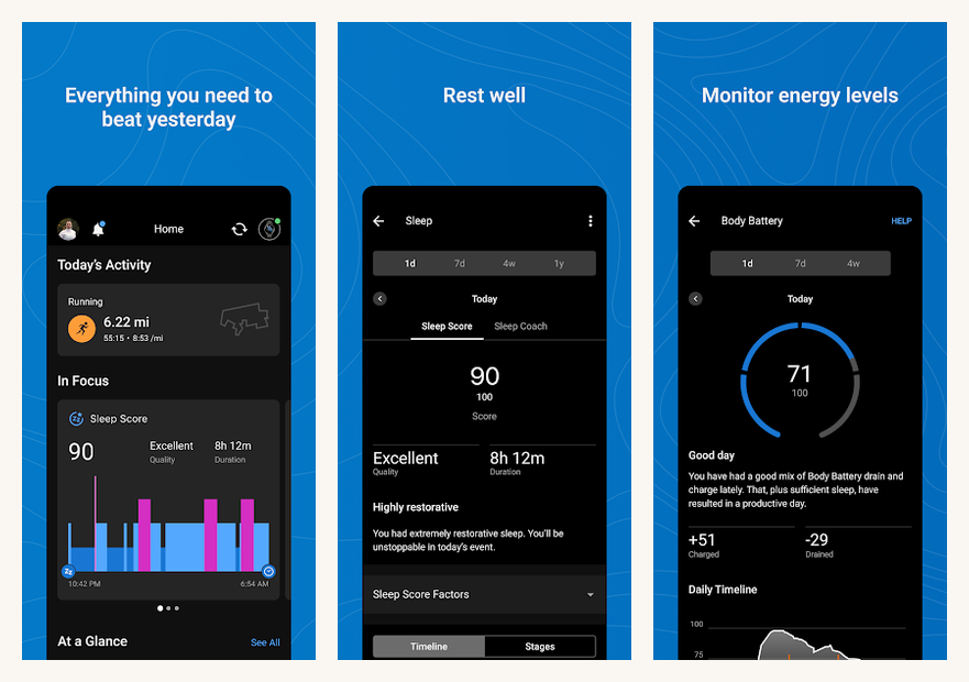 Garmin Connect companion app on Android