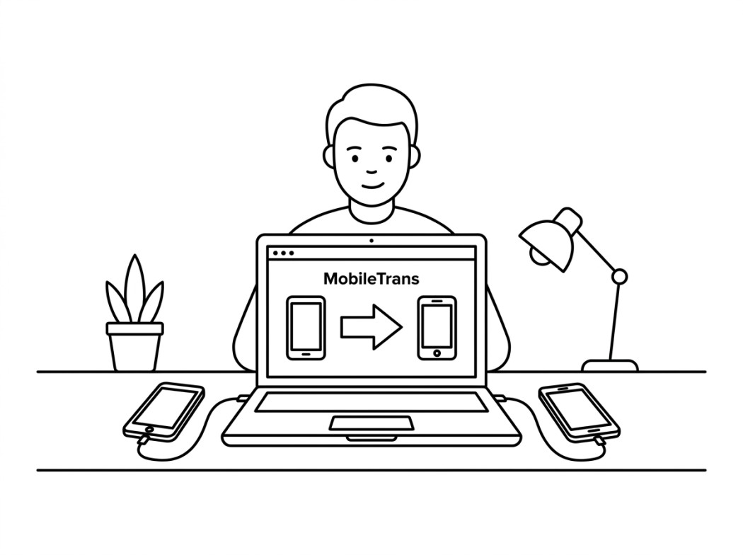 Wondershare MobileTrans editorial illustration