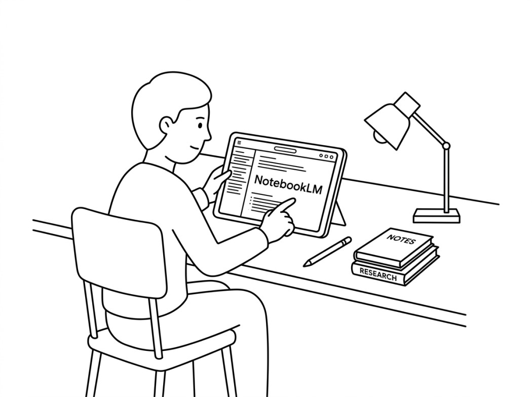 Notebooks LM editorial illustration