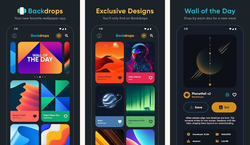 Backdrops screenshots screenshots on Android
