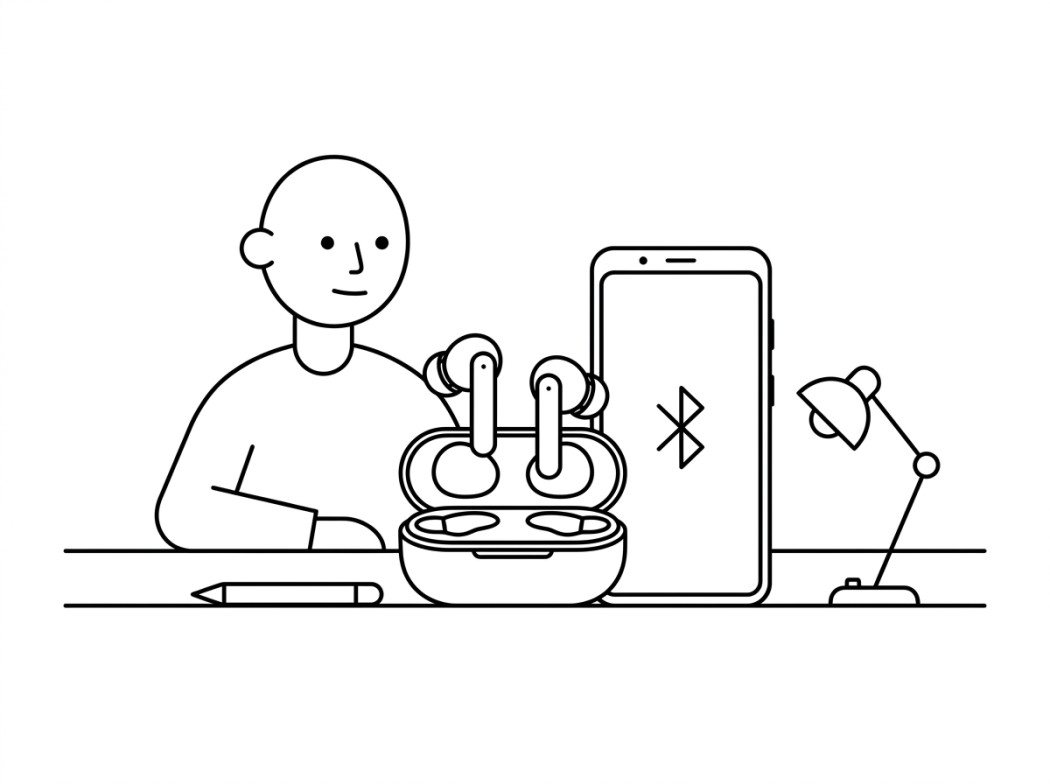 Tribit FlyBuds 3 editorial illustration