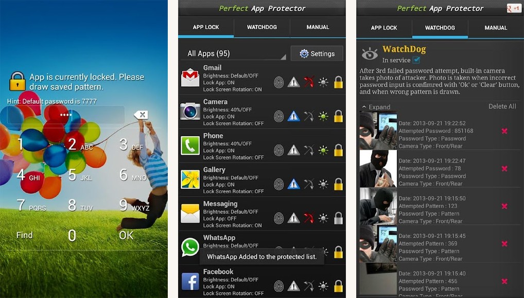 Perfect AppLock screenshots on Android