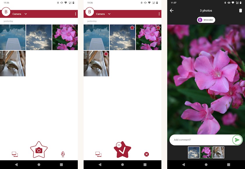 Pix-Star Snap companion app screenshots on Android