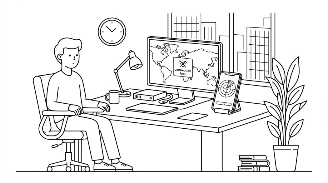 Black-and-white line illustration: a minimal Notion-style scene representing pokealert: why pokemon go scanners died and what replaces them.