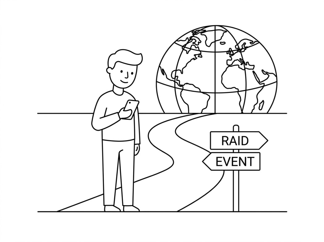 Black and white line illustration representing the legitimate path to regional and rare pokemon.