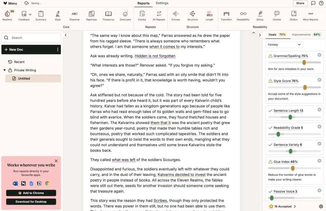 ProWritingAid screenshot