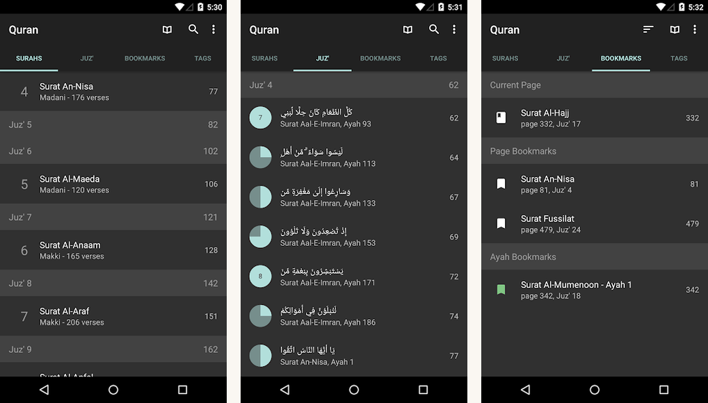 Quran.com App (Quran by Quran.com) screenshots on Android