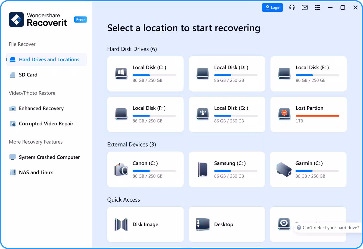 Recoverit Online (Wondershare) screenshot