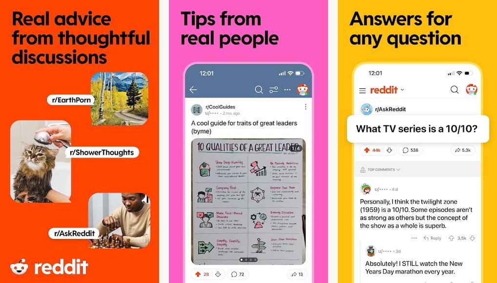 Reddit screenshots on Android