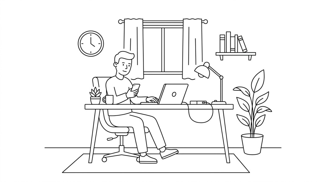 Black-and-white line illustration: a minimal Notion-style scene representing saving snapchat videos (the legitimate ways, plus why ‘without getting caught’ is the wrong frame).
