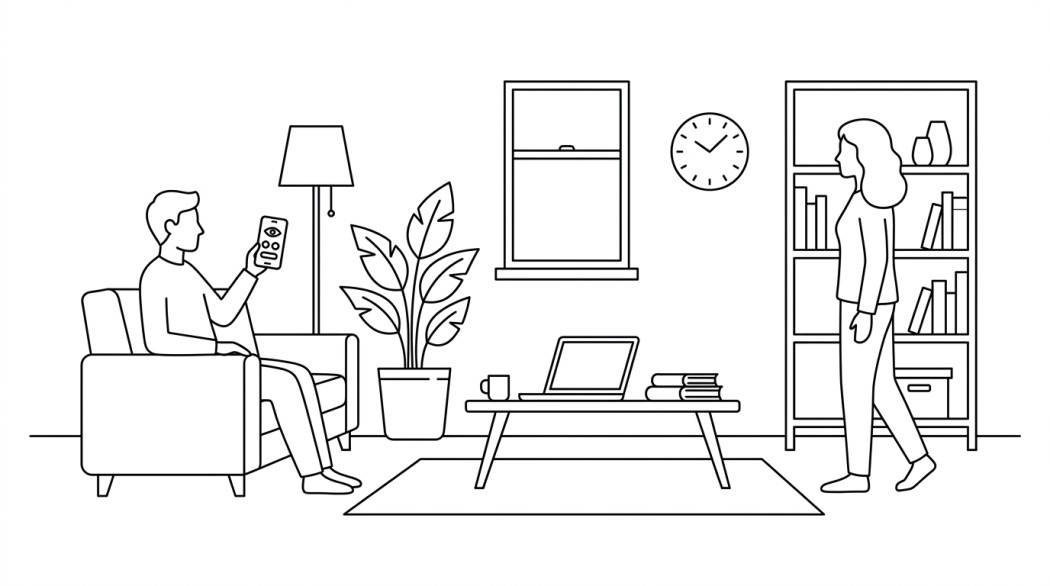 Black-and-white line illustration: a minimal Notion-style scene representing whatsapp status privacy: how the read receipts actually work.