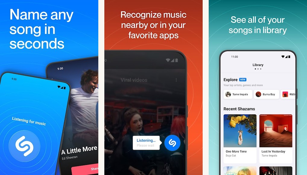 Shazam screenshots on Android