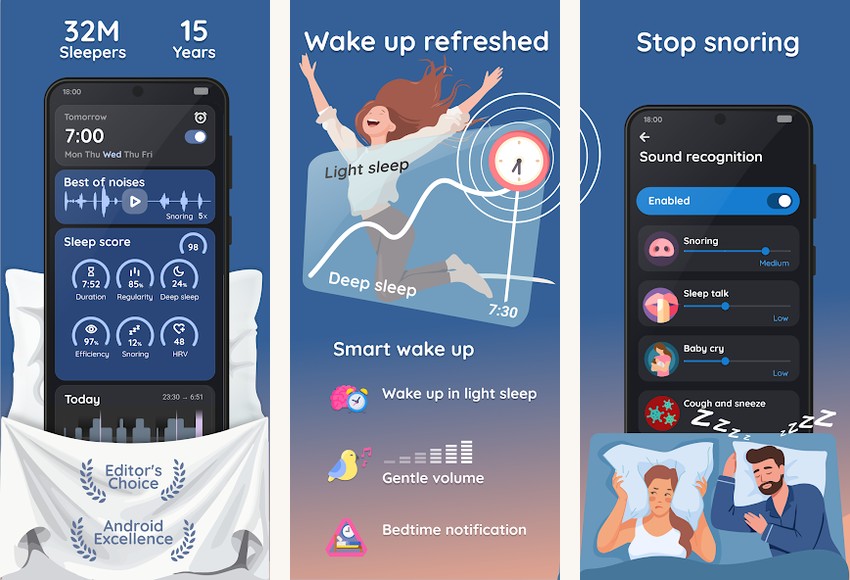 Sleep as Android screenshots on Android