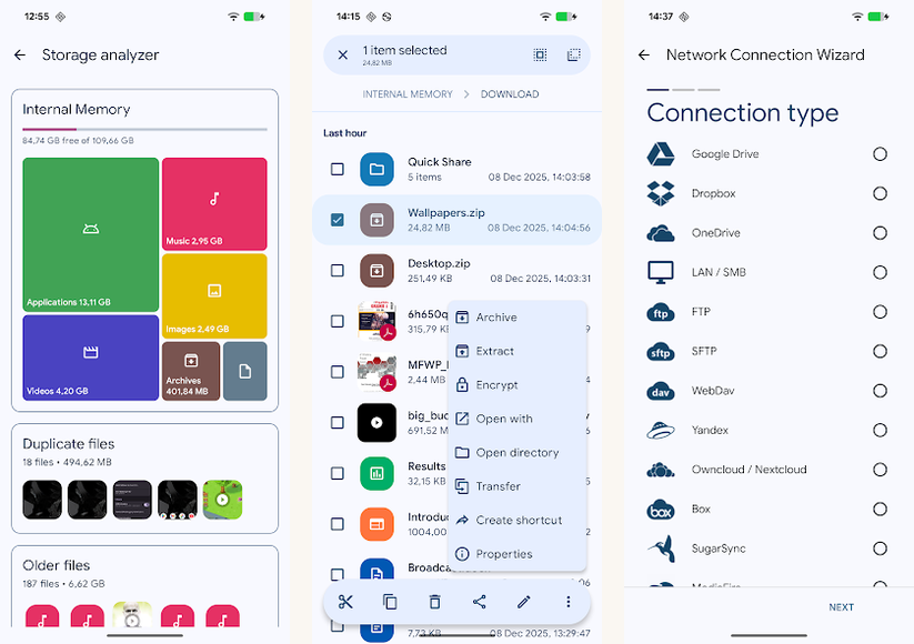 Solid Explorer screenshots on Android