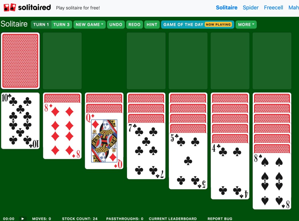 Solitaired.com screenshot