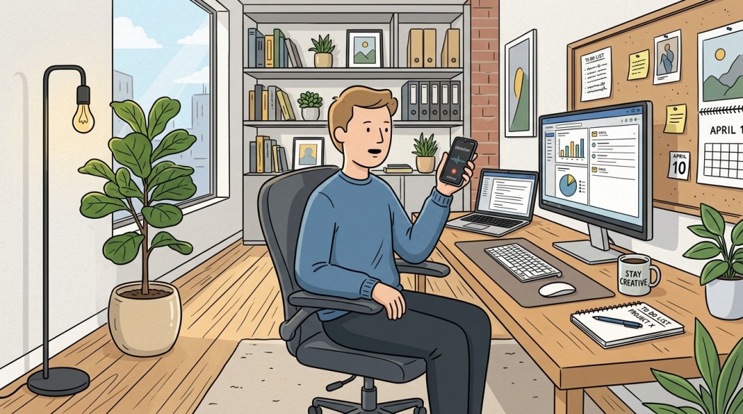 Black-and-white line illustration: a minimal Notion-style scene representing the best speech-to-text and dictation apps for android (gboard voice, whisper, and otter).