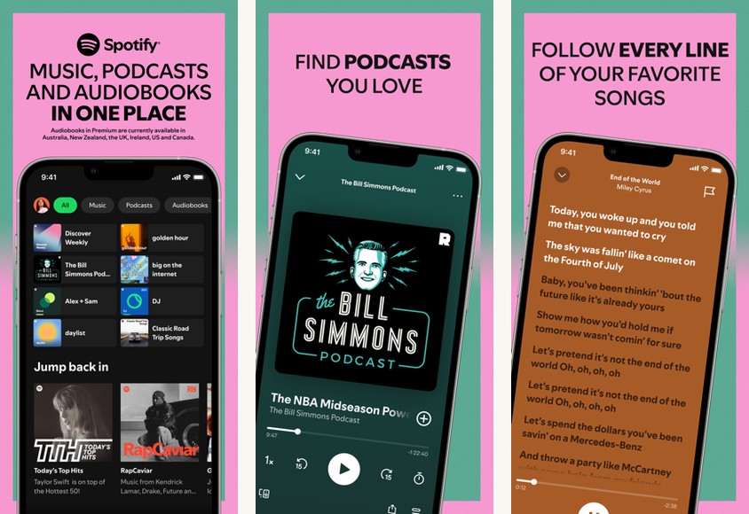 Spotify screenshots on Android