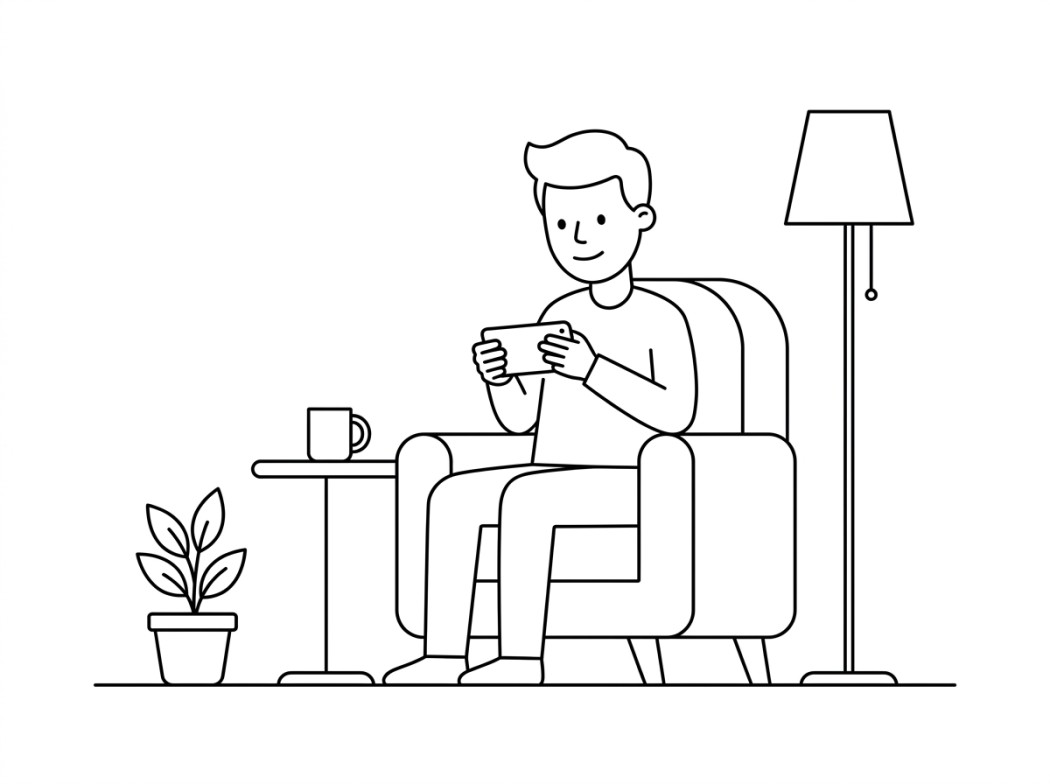 Black and white line illustration representing best for most players.