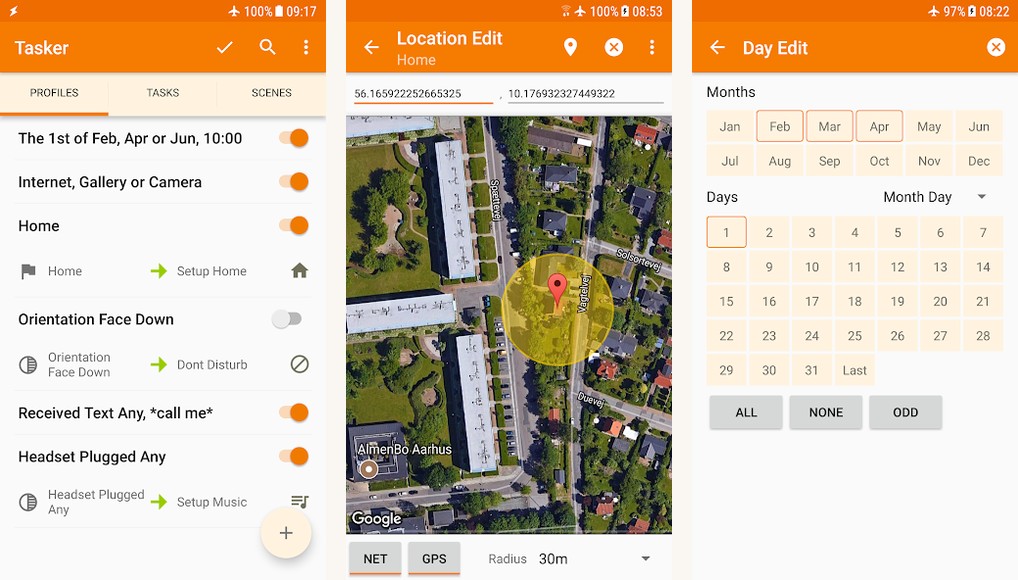 Tasker screenshots on Android