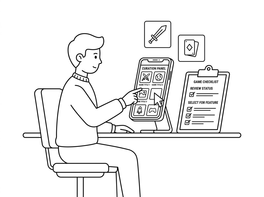 Black and white line illustration representing how we picked these.