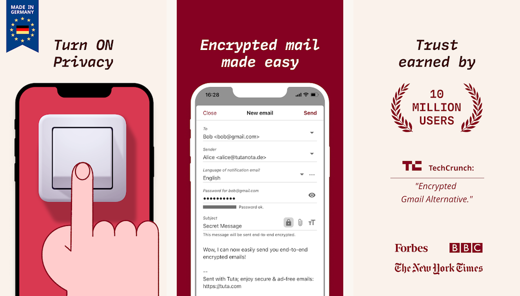 Tuta (formerly Tutanota) screenshots on Android
