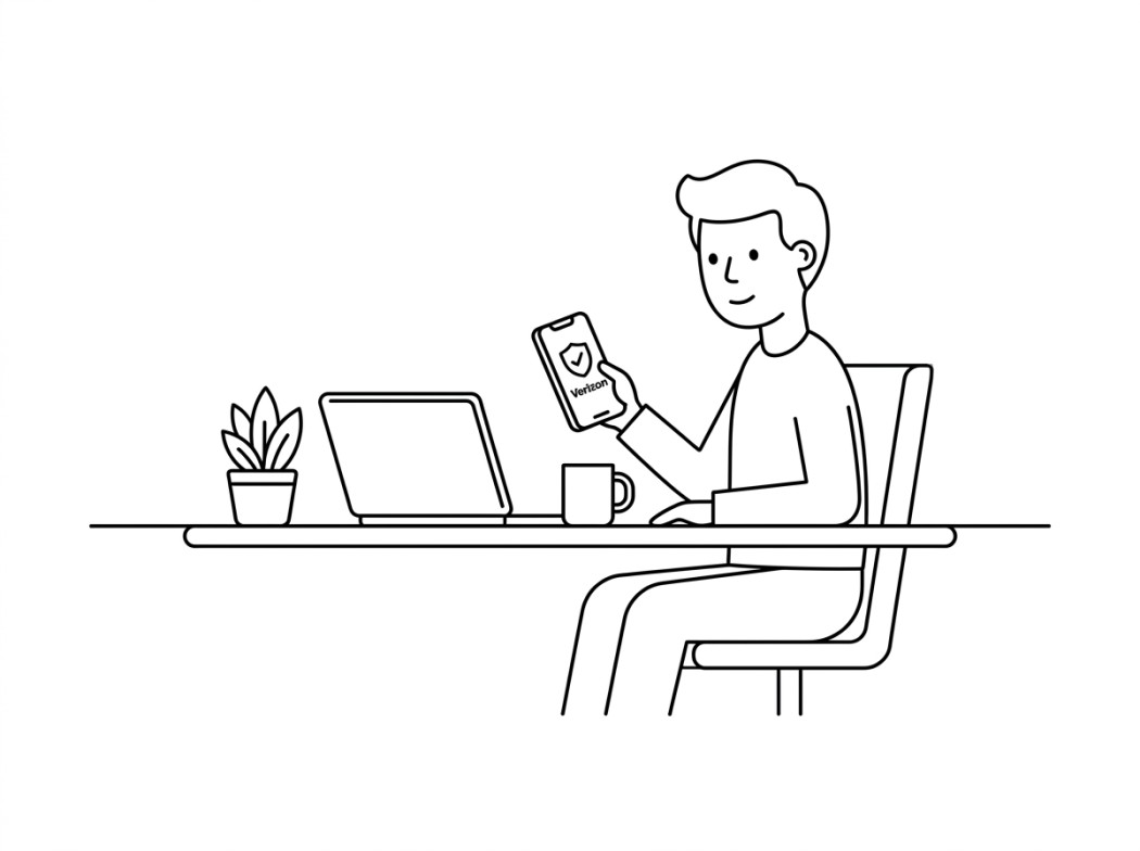 Black-and-white illustration representing Verizon Call Filter (free).
