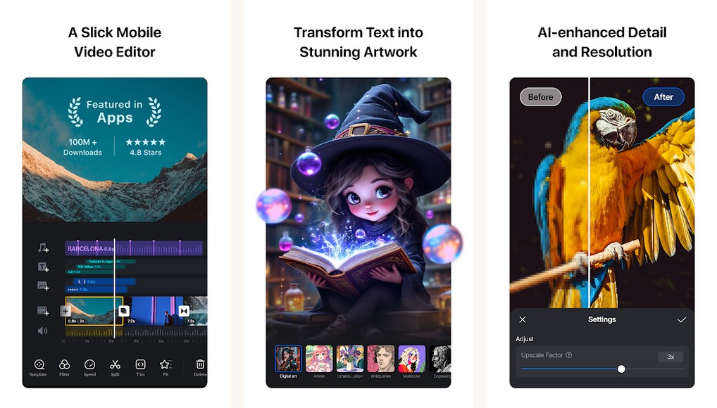 VN Video Editor screenshots on Android