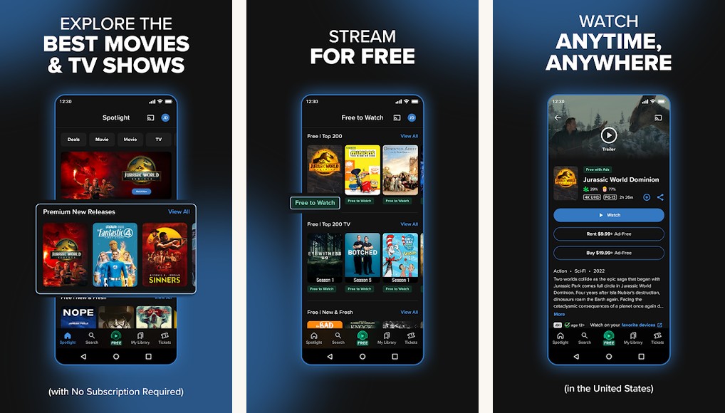 Vudu screenshots on Android
