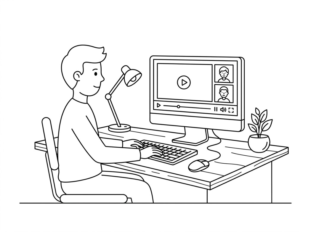 Black and white line illustration representing quick overview.