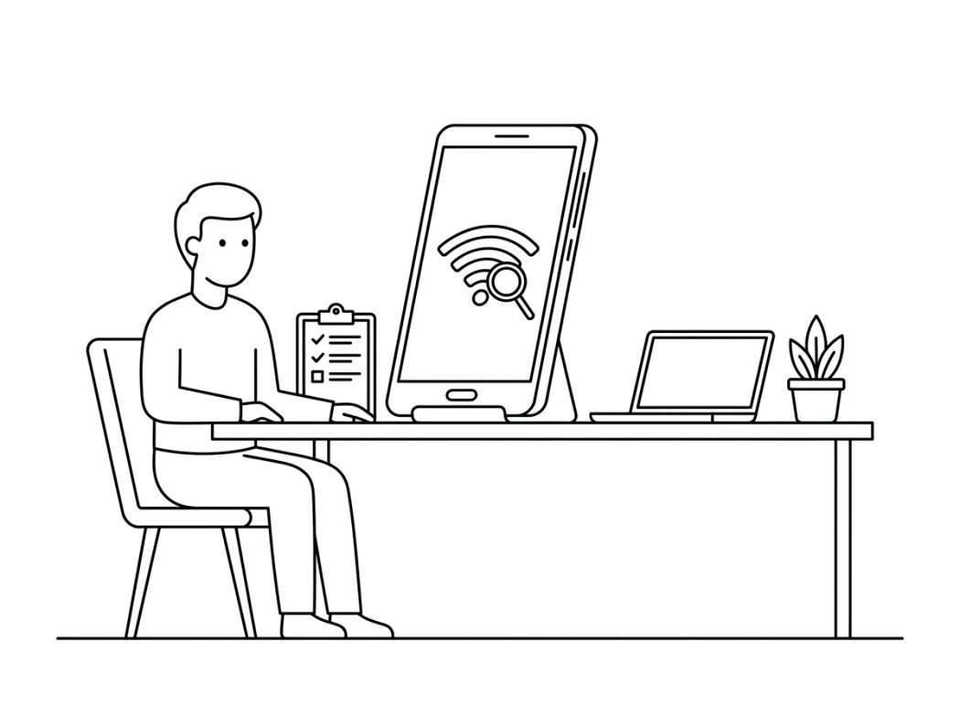 Black and white line illustration representing what these apps actually are.