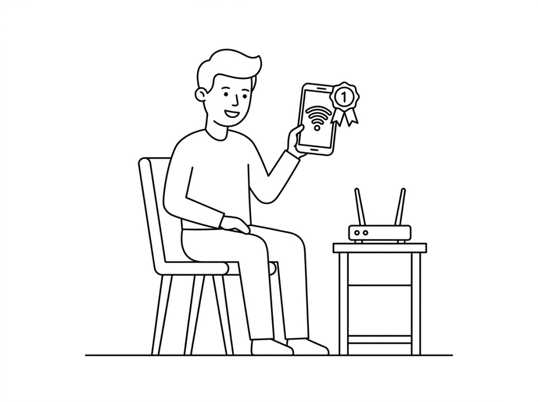Black and white line illustration representing best pick for most people.