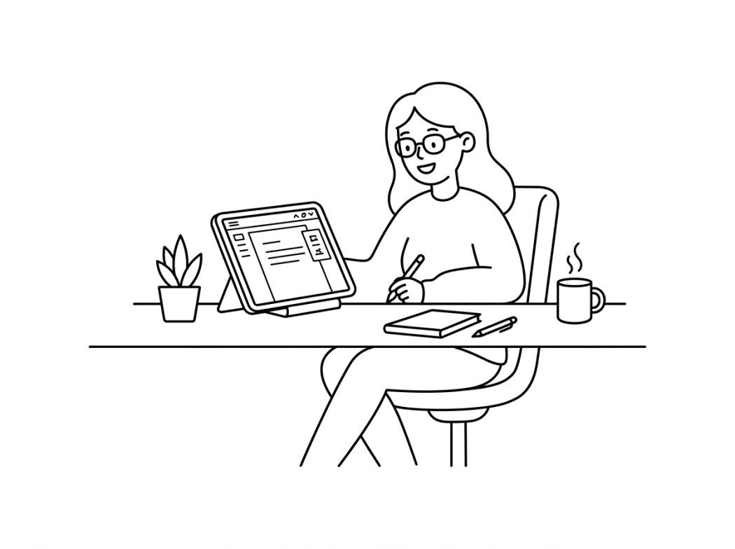 Black and white line illustration representing best for most students.