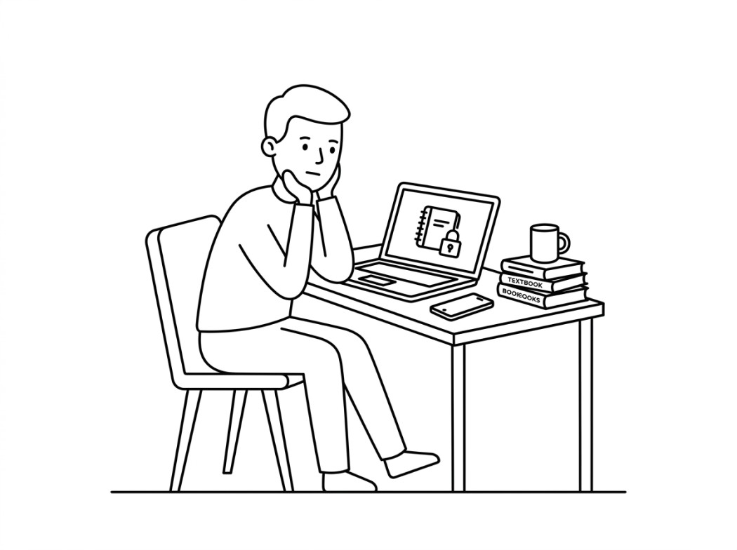 Black and white line illustration representing apps that are not on android.