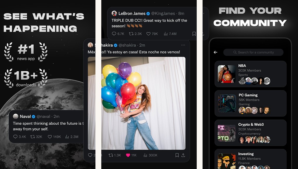 X screenshots on Android
