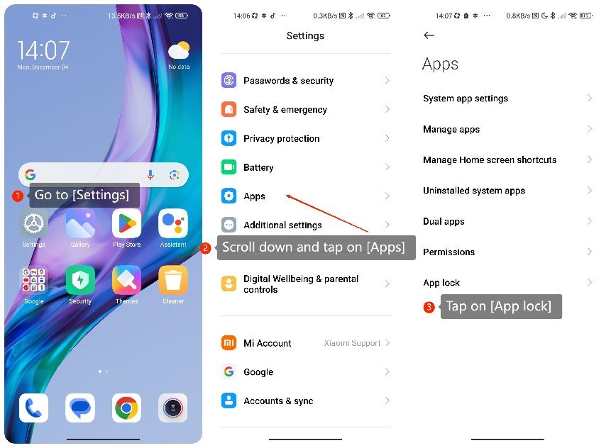 Xiaomi App Lock (MIUI built-in) screenshot