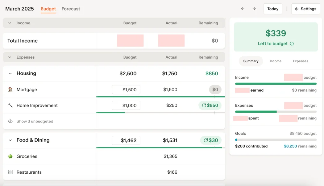 YNAB or Monarch (budgeting and money survival) screenshot