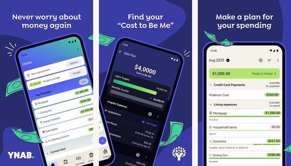 YNAB (You Need A Budget) screenshots on Android