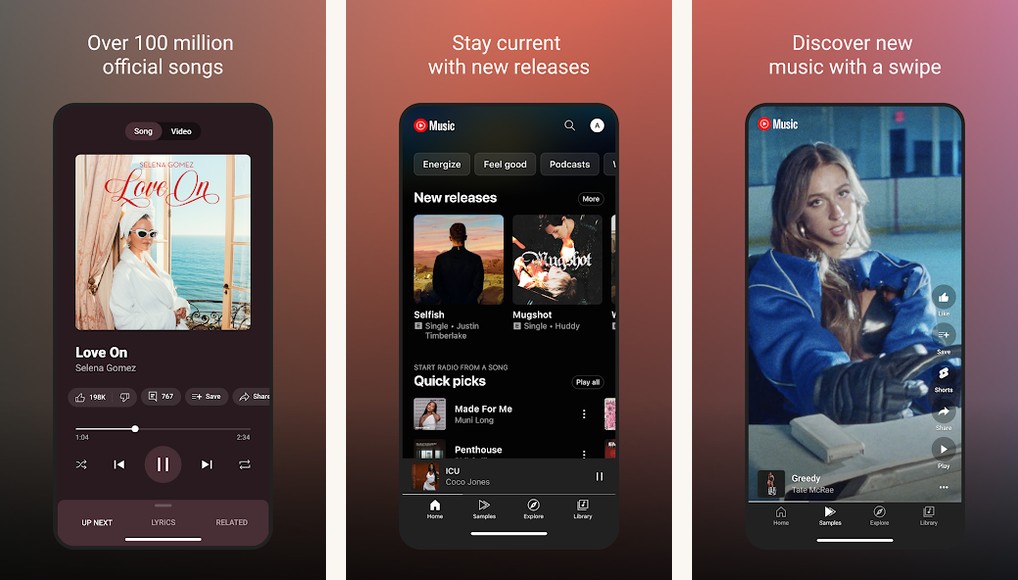 YouTube Music screenshots on Android