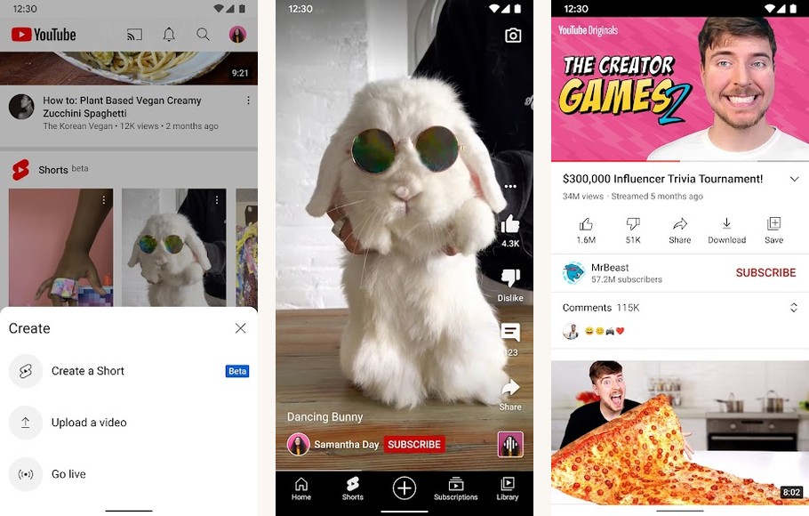 YouTube screenshots on Android