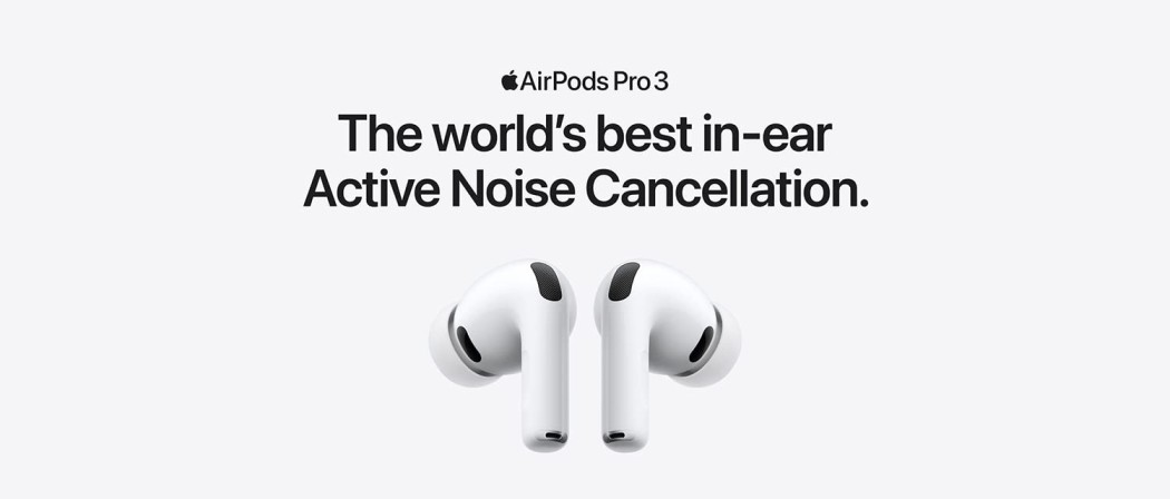 Apple AirPods Pro 3 earbuds with charging case