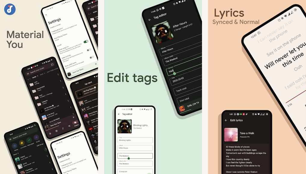 Oto Music app screenshots on Android