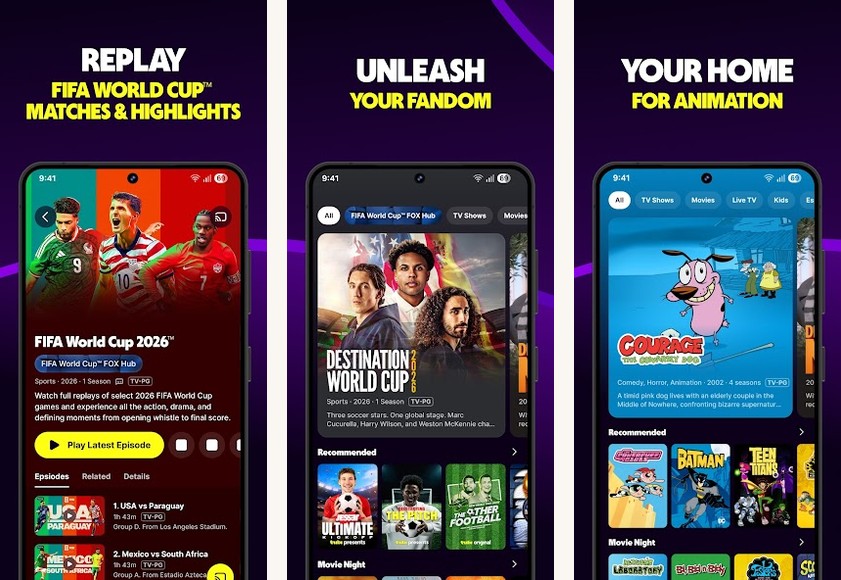 Tubi free movie streaming app screenshots on Android