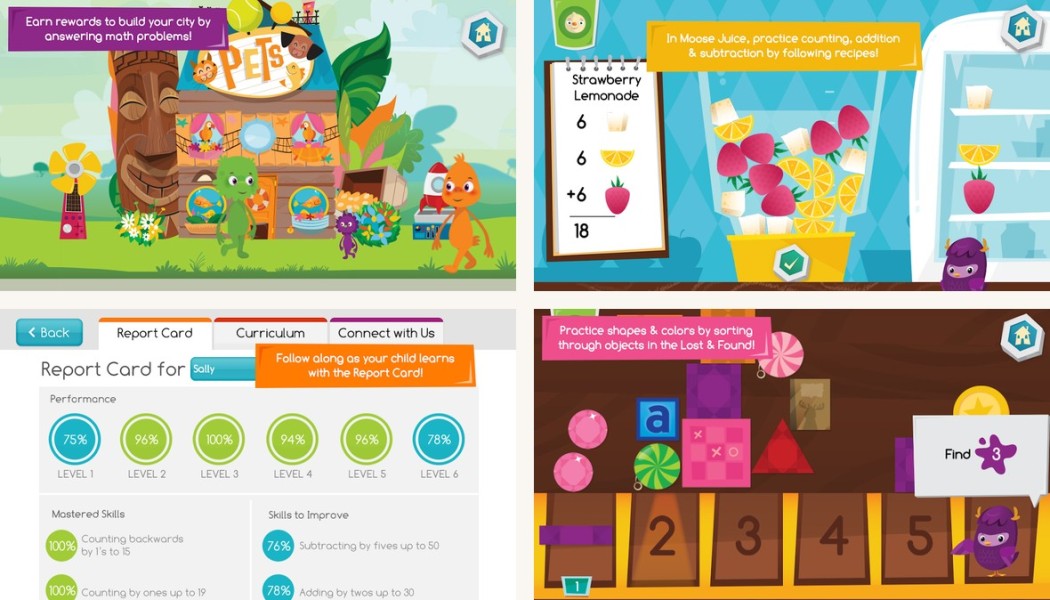 Moose Math app screenshots on Android