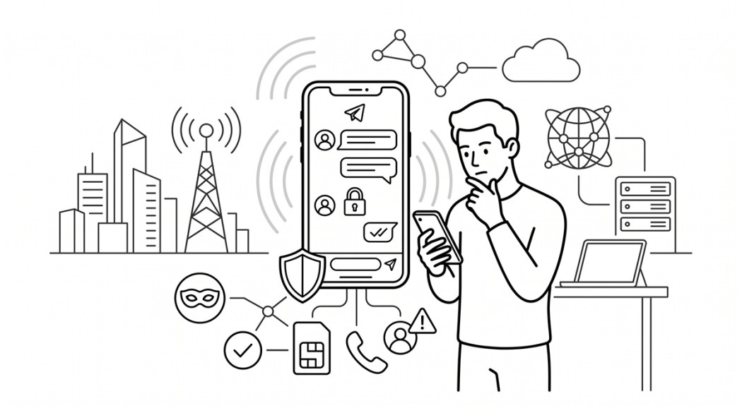 Person looking at smartphone icons